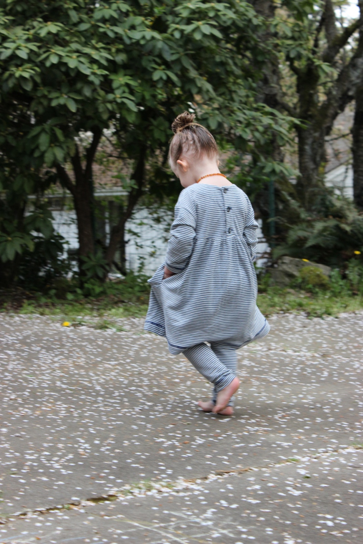 Back view of toddler wearing Oliver + S Playtime dress by Sew Maris