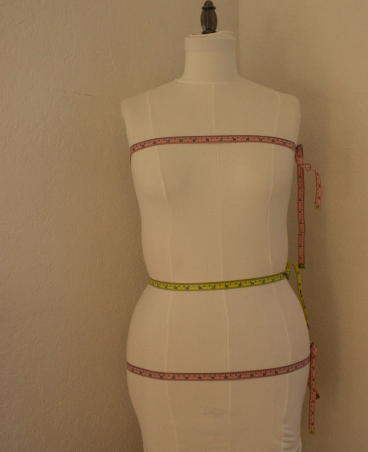 Dress form measurements by Sew Maris