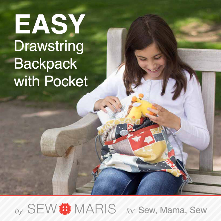 Drawstring backpack by Sew Maris