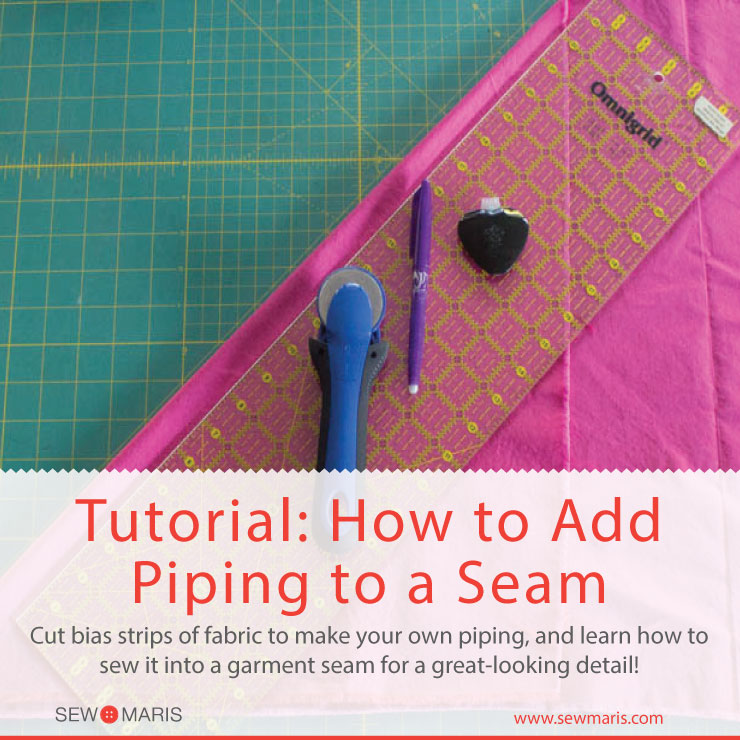 How to add Piping to a garment seam by Sew Maris