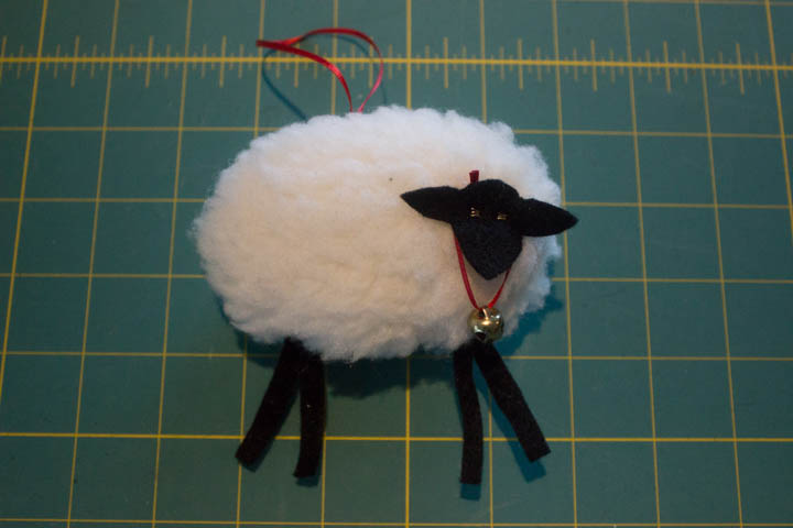 Christmas Wooly Lamb Ornament by Sew Maris