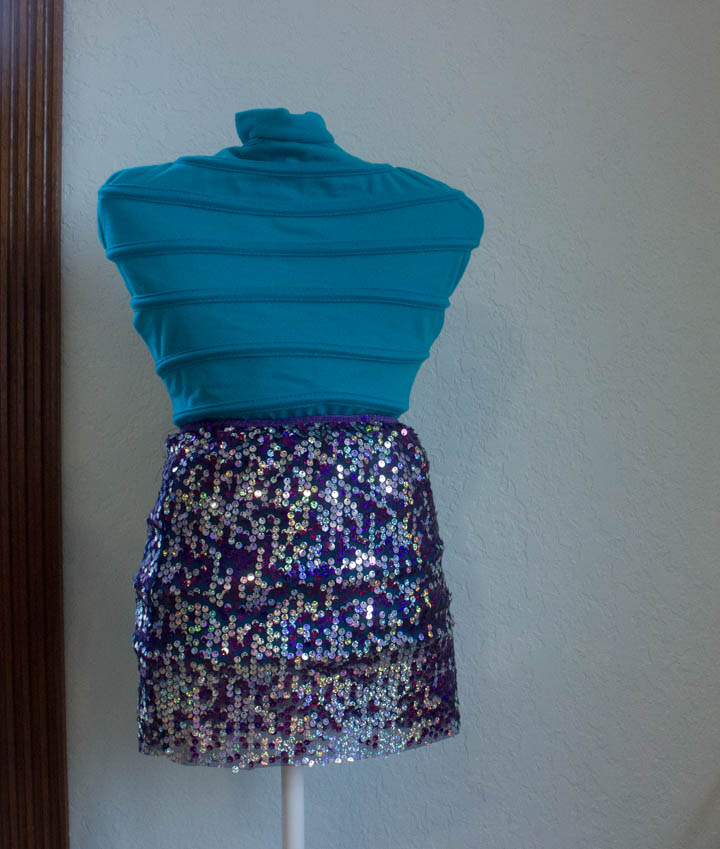 Easy sequin pull-on skirt by Sew Maris